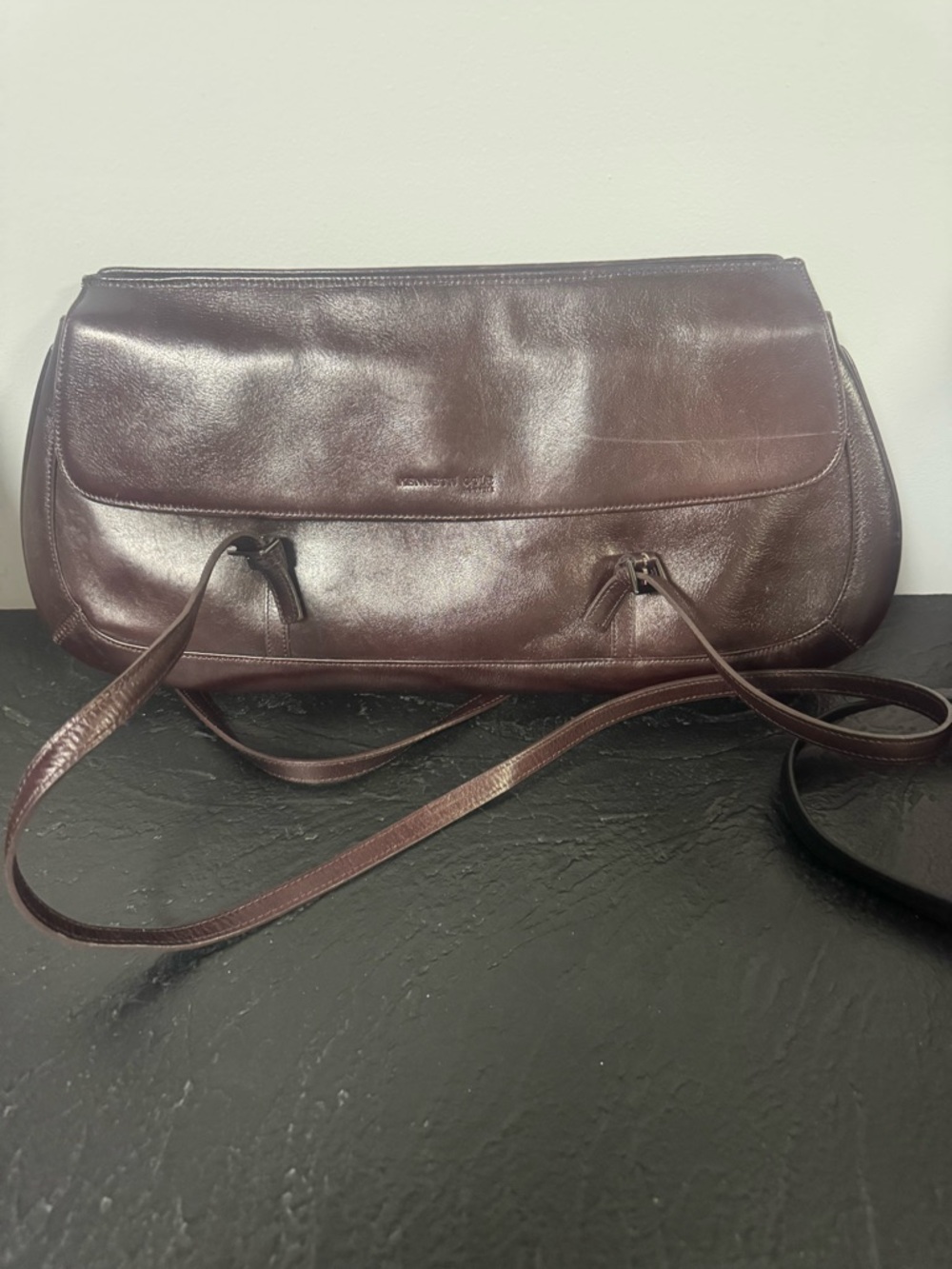 Kenneth Cole Brown Leather Shoulder Bag